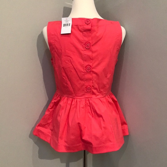 NWT Kate Spade Shore Thing Peplum Top, coral, 6 - Picture 4 of 5